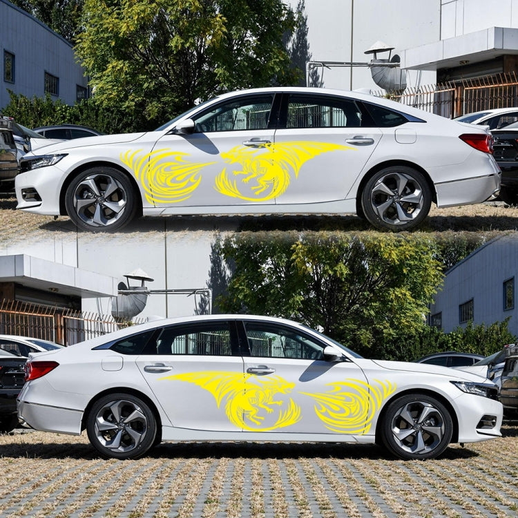2 PCS/Set D-498 Pterosaur Spitfire Pattern Car Modified Decorative Sticker(Yellow) - Decorative Sticker by PMC TechLife | Online Shopping South Africa | PMC TechLife | Buy Now Pay Later Mobicred