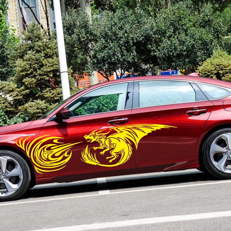 2 PCS/Set D-498 Pterosaur Spitfire Pattern Car Modified Decorative Sticker(Yellow) - Decorative Sticker by PMC TechLife | Online Shopping South Africa | PMC TechLife | Buy Now Pay Later Mobicred