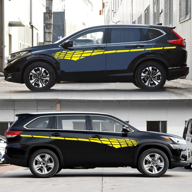 2 PCS/Set D-501 Plaid Pattern Car Modified Decorative Sticker(Yellow) - Decorative Sticker by PMC TechLife | Online Shopping South Africa | PMC TechLife | Buy Now Pay Later Mobicred