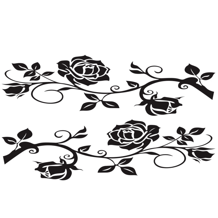 2 PCS/Set D-545 Rose Pattern Car Modified Decorative Sticker(Black) - Decorative Sticker by PMC TechLife | Online Shopping South Africa | PMC TechLife | Buy Now Pay Later Mobicred