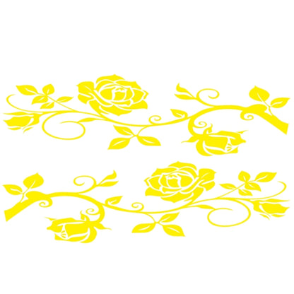 2 PCS/Set D-545 Rose Pattern Car Modified Decorative Sticker(Yellow) - Decorative Sticker by PMC Jewellery | Online Shopping South Africa | PMC Jewellery | Buy Now Pay Later Mobicred
