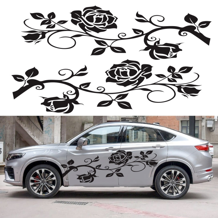 2 PCS/Set D-545 Rose Pattern Car Modified Decorative Sticker(Yellow) - Decorative Sticker by PMC Jewellery | Online Shopping South Africa | PMC Jewellery | Buy Now Pay Later Mobicred