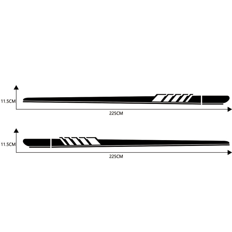 2 PCS/Set D-608 Stripe Pattern Car Modified Decorative Sticker(Black) - free shipping - PMC Jewellery - Order now!