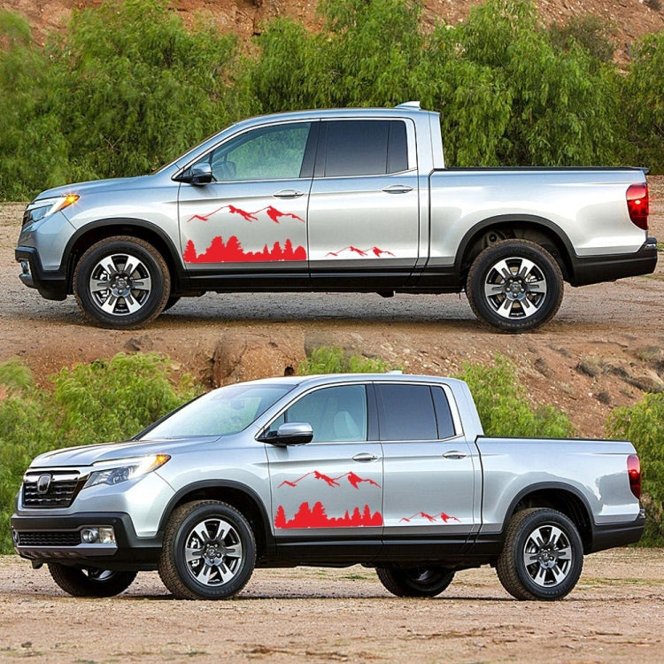 2 PCS/Set D-684 Mountain Totem Pattern Car Modified Decorative Sticker(Red) - free shipping - PMC Jewellery - Order now!