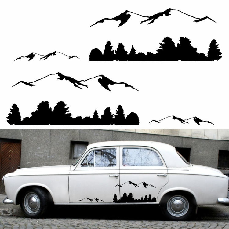 2 PCS/Set D-684 Mountain Totem Pattern Car Modified Decorative Sticker(Yellow) - Decorative Sticker by PMC Jewellery | Online Shopping South Africa | PMC Jewellery | Buy Now Pay Later Mobicred
