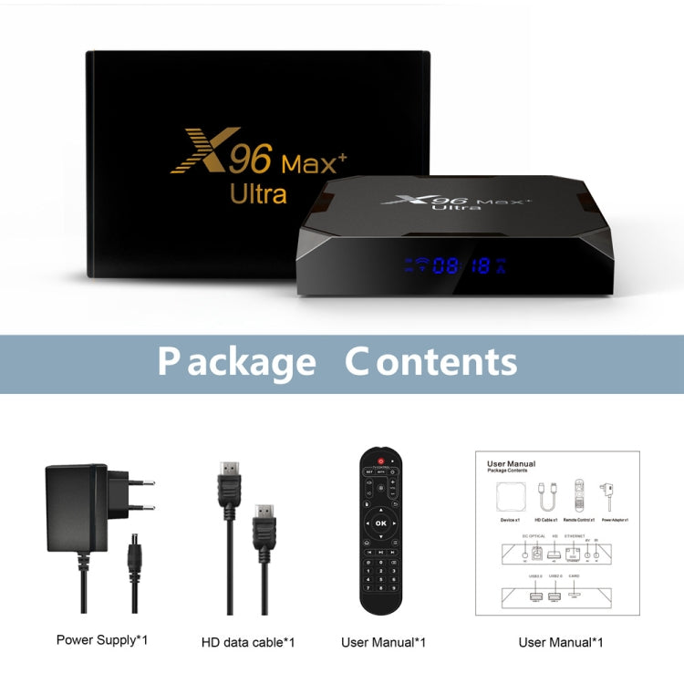 H96 Max+ Ultra 4GB+32GB Amlogic S905X4 8K Smart TV BOX Android 11.0 Media Player, Plug Type:UK Plug - Others by PMC Jewellery | Online Shopping South Africa | PMC Jewellery | Buy Now Pay Later Mobicred