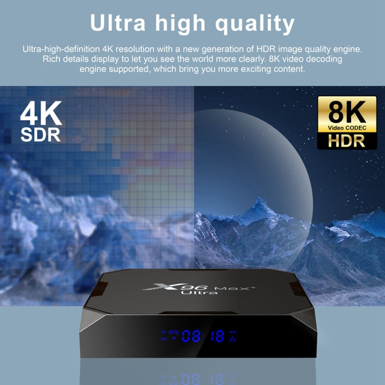 H96 Max+ Ultra 4GB+32GB Amlogic S905X4 8K Smart TV BOX Android 11.0 Media Player, Plug Type:UK Plug - Others by PMC TechLife | Online Shopping South Africa | PMC TechLife | Buy Now Pay Later Mobicred