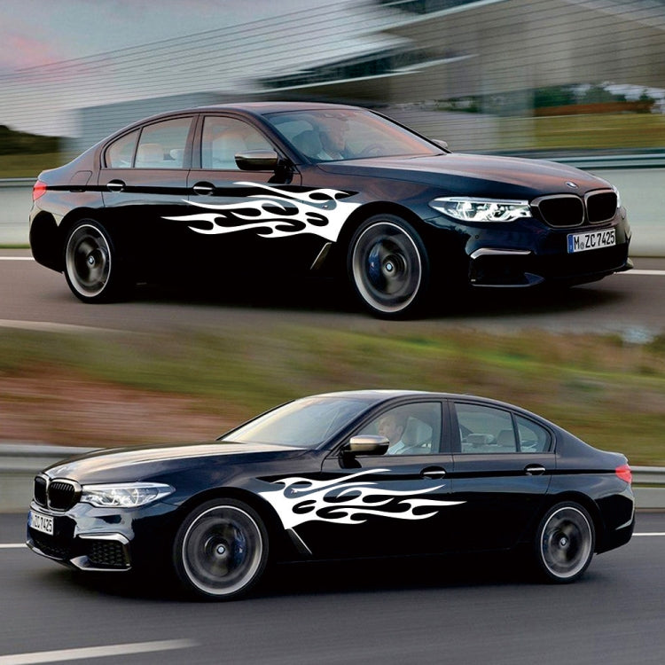 2 PCS/Set D-751 Flame Pattern Car Modified Decorative Sticker(White) - Decorative Sticker by PMC TechLife | Online Shopping South Africa | PMC TechLife | Buy Now Pay Later Mobicred