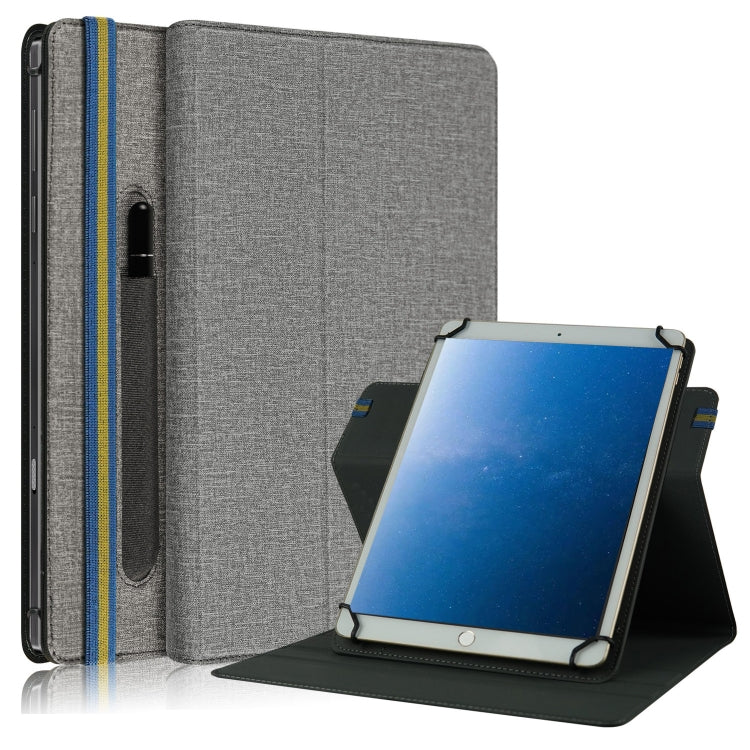 For 10 inch Cloth Texture 360 Rotation Horizontal Flip Universal Tablet PC Leather Case with Pen Slot(Grey) - free shipping - PMC TechLife - Order now!