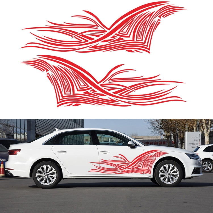 2 PCS/Set D-752 Lines Pattern Car Modified Decorative Sticker(Red) - Decorative Sticker by PMC TechLife | Online Shopping South Africa | PMC TechLife | Buy Now Pay Later Mobicred