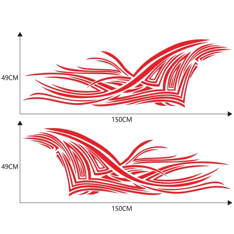 2 PCS/Set D-752 Lines Pattern Car Modified Decorative Sticker(Red) - Decorative Sticker by PMC TechLife | Online Shopping South Africa | PMC TechLife | Buy Now Pay Later Mobicred