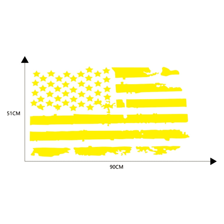 D-778 American Flag Pattern Car Modified Decorative Sticker(Yellow) - Decorative Sticker by PMC Jewellery | Online Shopping South Africa | PMC Jewellery | Buy Now Pay Later Mobicred