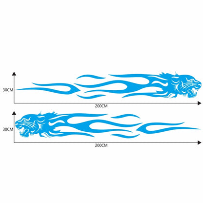 2 PCS/Set D-815 Flame Lion Pattern Car Modified Decorative Sticker(Blue) - Decorative Sticker by PMC Jewellery | Online Shopping South Africa | PMC Jewellery | Buy Now Pay Later Mobicred