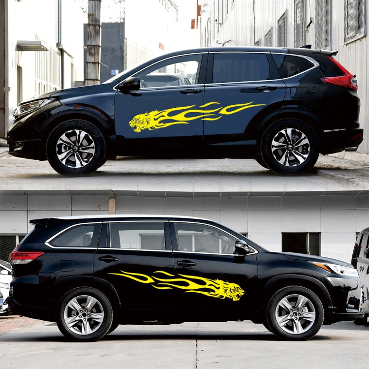 2 PCS/Set D-815 Flame Lion Pattern Car Modified Decorative Sticker(Yellow) - Decorative Sticker by PMC TechLife | Online Shopping South Africa | PMC TechLife | Buy Now Pay Later Mobicred