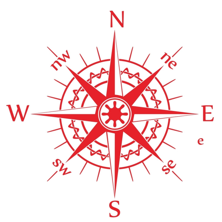 D-863 Compass Pattern Car Modified Decorative Sticker(Red) - Decorative Sticker by PMC TechLife | Online Shopping South Africa | PMC TechLife | Buy Now Pay Later Mobicred