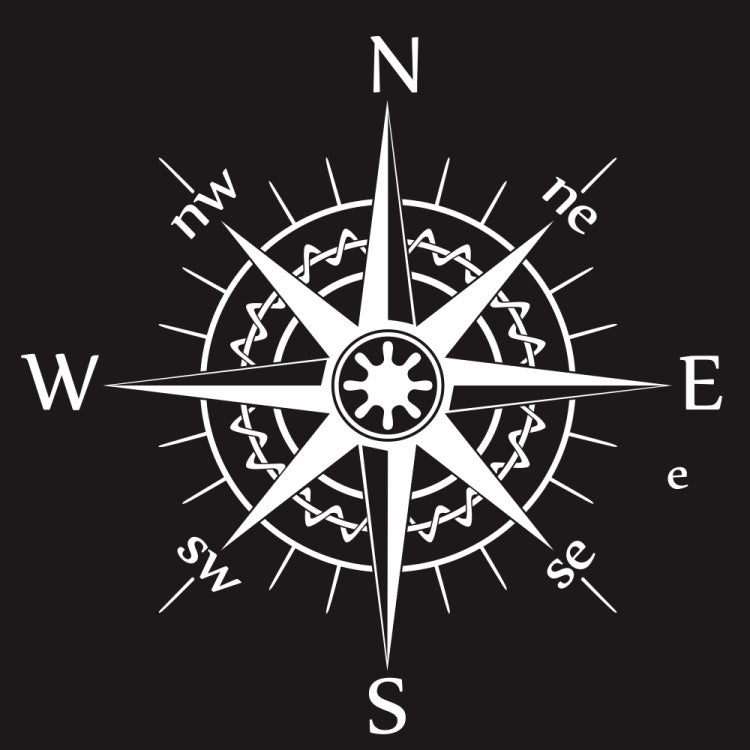 D-863 Compass Pattern Car Modified Decorative Sticker(White) - Decorative Sticker by PMC TechLife | Online Shopping South Africa | PMC TechLife | Buy Now Pay Later Mobicred