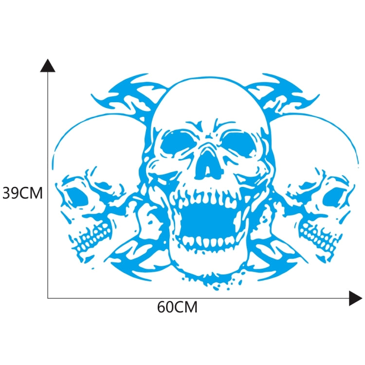 D-923 Three Skulls Pattern Car Modified Decorative Sticker(Blue) - free shipping - PMC TechLife - Order now!