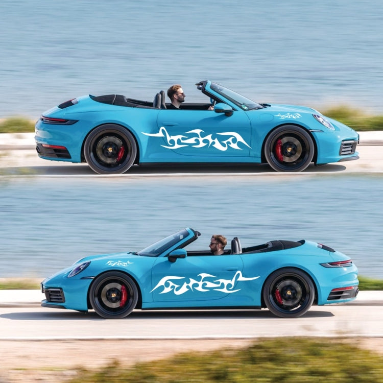 2 PCS/Set D-925 Flame Pattern Car Modified Decorative Sticker(White) - free shipping - PMC TechLife - Order now!