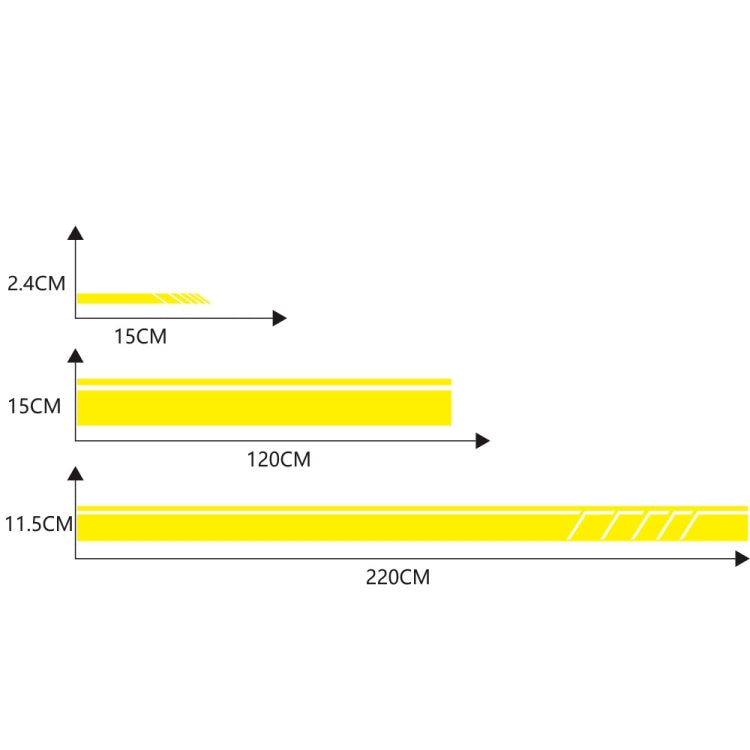 D-930 Lines Pattern Car Modified Decorative Sticker(Yellow) - Decorative Sticker by PMC TechLife | Online Shopping South Africa | PMC TechLife | Buy Now Pay Later Mobicred