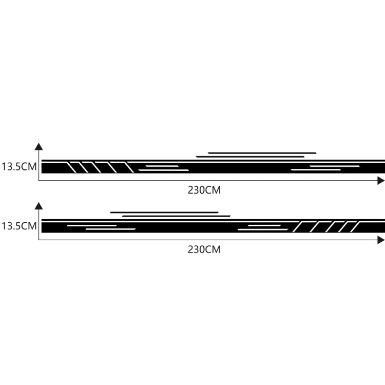 2 PCS/Set D-932 Stripe Pattern Car Modified Decorative Sticker(Black) - Decorative Sticker by PMC TechLife | Online Shopping South Africa | PMC TechLife | Buy Now Pay Later Mobicred