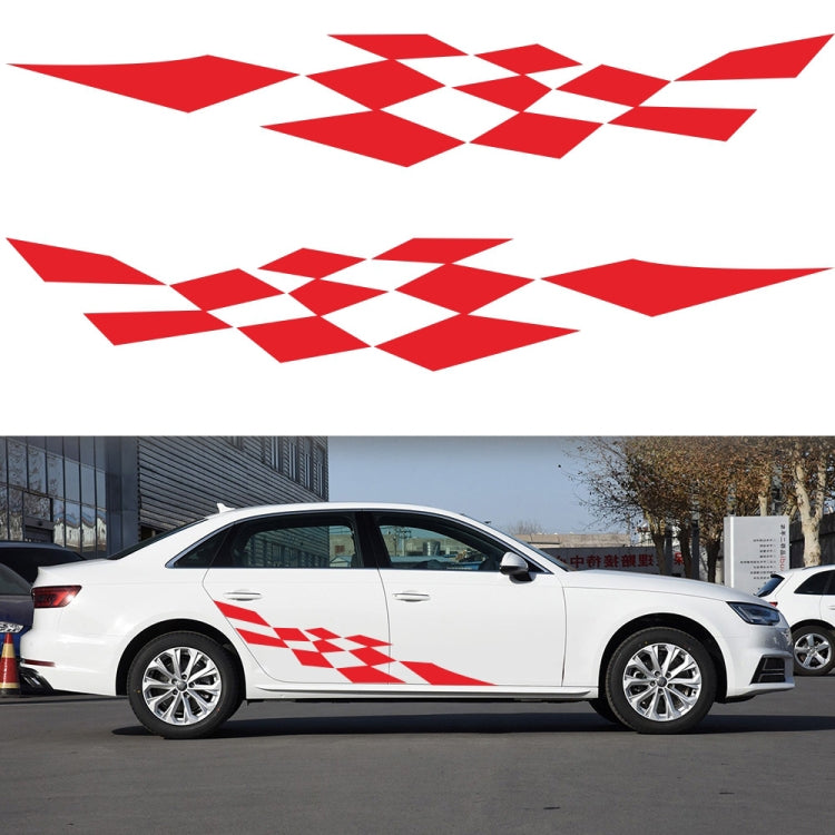2 PCS/Set D-943 Checkered Flag Pattern Car Modified Decorative Sticker(Red) - Decorative Sticker by PMC TechLife | Online Shopping South Africa | PMC TechLife | Buy Now Pay Later Mobicred
