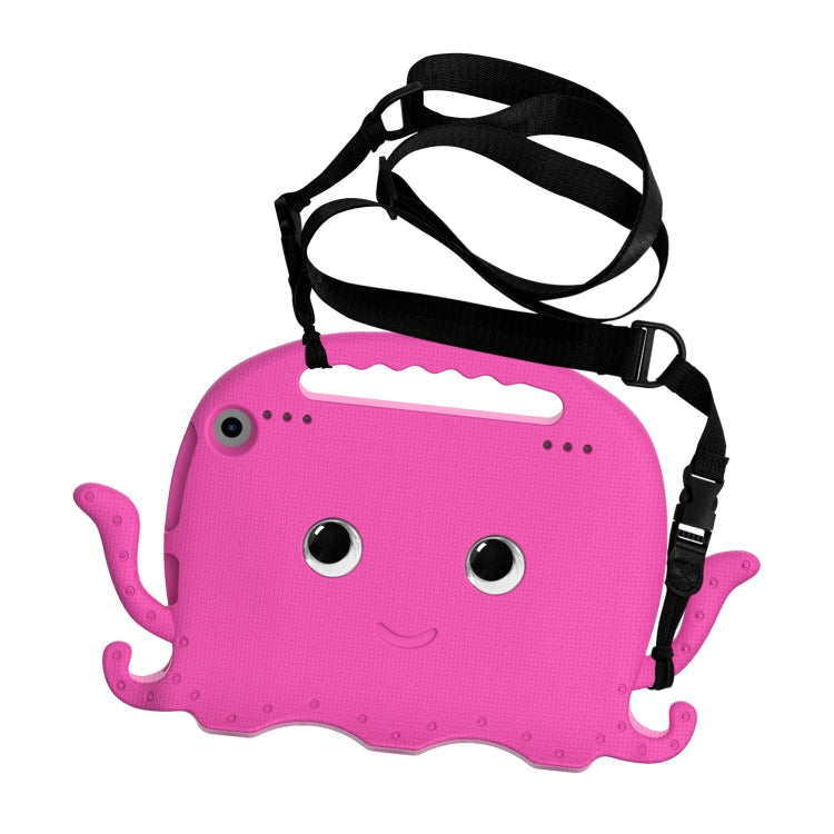For Amazon Kindle Fire HD 8 / HD 8 Plus Octopus EVA Shockproof Tablet Case with Screen Film & Shoulder Strap(Rose Red) - Amazon by PMC TechLife | Online Shopping South Africa | PMC TechLife | Buy Now Pay Later Mobicred