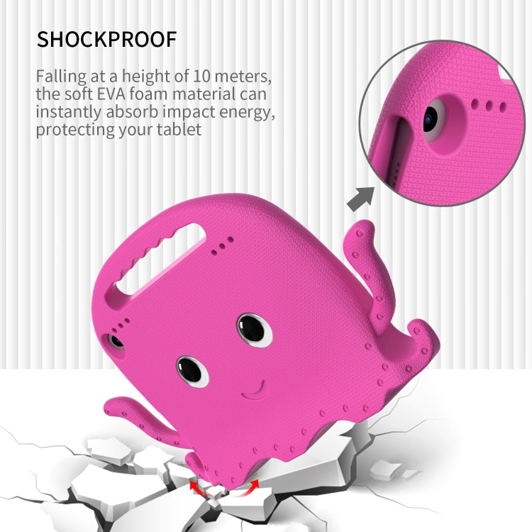 For Amazon Kindle Fire HD 8 / HD 8 Plus Octopus EVA Shockproof Tablet Case with Screen Film & Shoulder Strap(Rose Red) - Amazon by PMC TechLife | Online Shopping South Africa | PMC TechLife | Buy Now Pay Later Mobicred