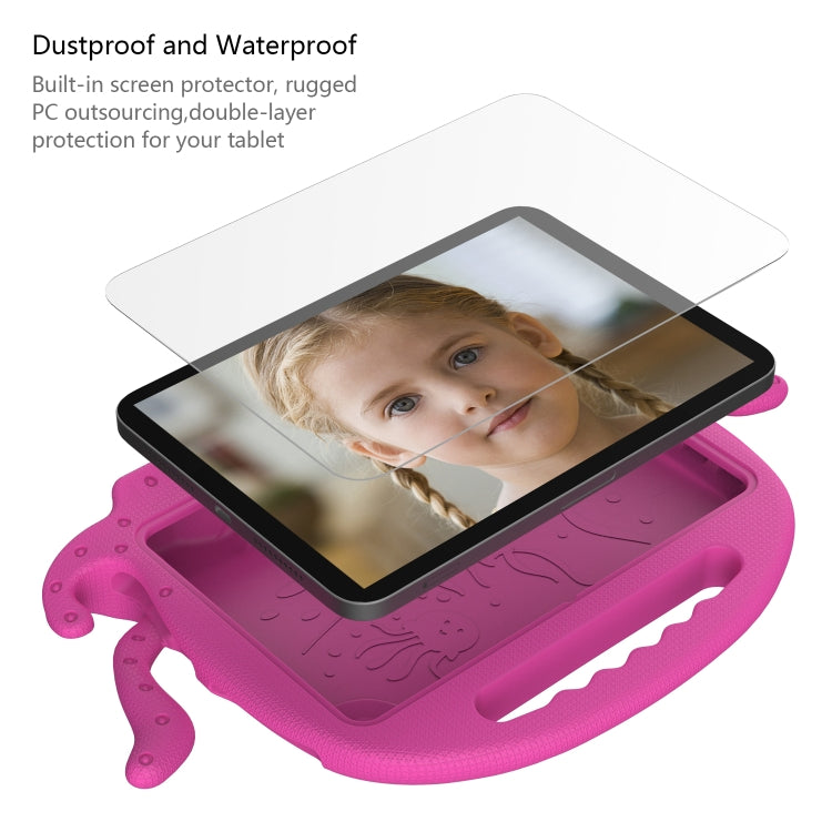 For Amazon Kindle Fire HD 8 / HD 8 Plus Octopus EVA Shockproof Tablet Case with Screen Film & Shoulder Strap(Rose Red) - Amazon by PMC TechLife | Online Shopping South Africa | PMC TechLife | Buy Now Pay Later Mobicred