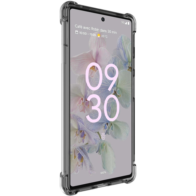 For Google Pixel 6a IMAK All-inclusive Shockproof Airbag TPU Phone Case with Screen Protector(Transparent Black) - Google Cases by imak | Online Shopping South Africa | PMC TechLife | Buy Now Pay Later Mobicred