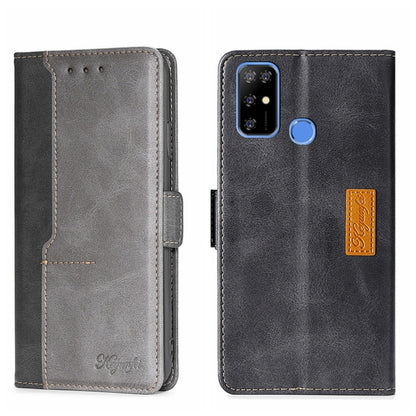 For Doogee X96 Pro Contrast Color Side Buckle Leather Phone Case(Black + Grey) - Doogee Cases by PMC Jewellery | Online Shopping South Africa | PMC Jewellery | Buy Now Pay Later Mobicred