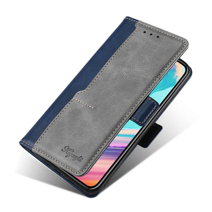 For Doogee X96 Pro Contrast Color Side Buckle Leather Phone Case(Blue + Grey) - Doogee Cases by PMC Jewellery | Online Shopping South Africa | PMC Jewellery | Buy Now Pay Later Mobicred