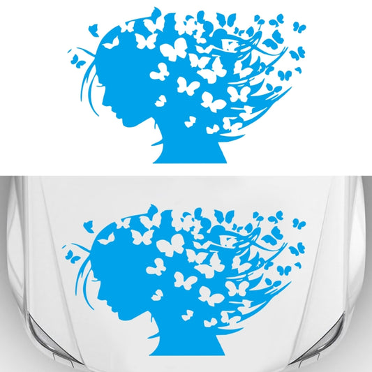 D-956 Butterfly Girl Pattern Car Modified Decorative Sticker(Blue) - Decorative Sticker by PMC Jewellery | Online Shopping South Africa | PMC Jewellery | Buy Now Pay Later Mobicred