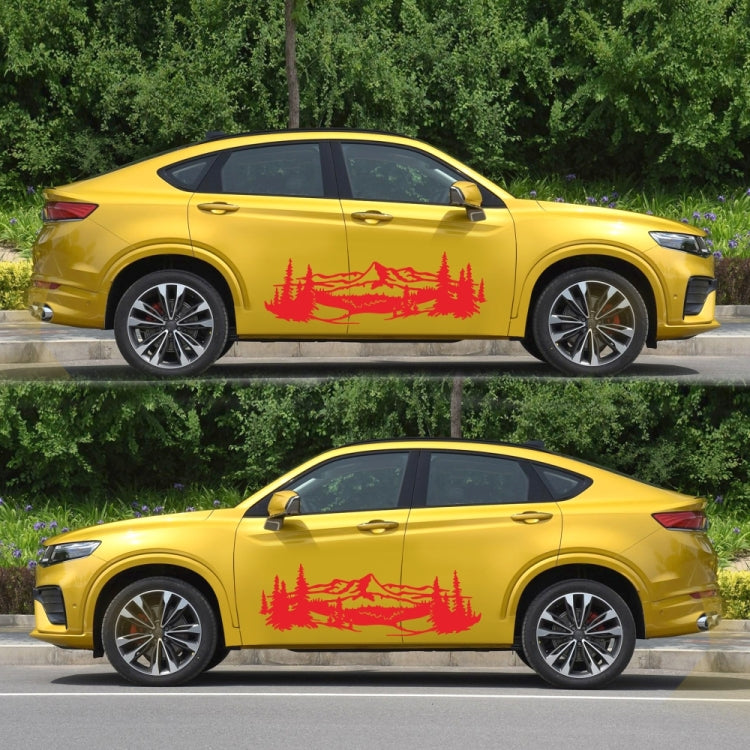 2 PCS/Set D-957 Mountains Pattern Car Modified Decorative Sticker(Red) - Decorative Sticker by PMC TechLife | Online Shopping South Africa | PMC TechLife | Buy Now Pay Later Mobicred