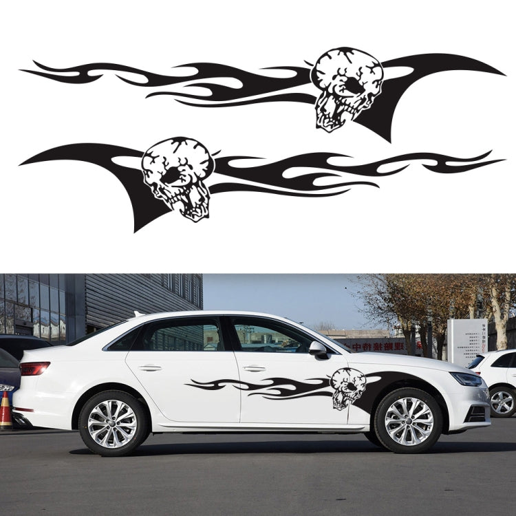 2 PCS/Set D-964 Skull Flame Pattern Car Modified Decorative Sticker(Black) - Decorative Sticker by PMC TechLife | Online Shopping South Africa | PMC TechLife | Buy Now Pay Later Mobicred