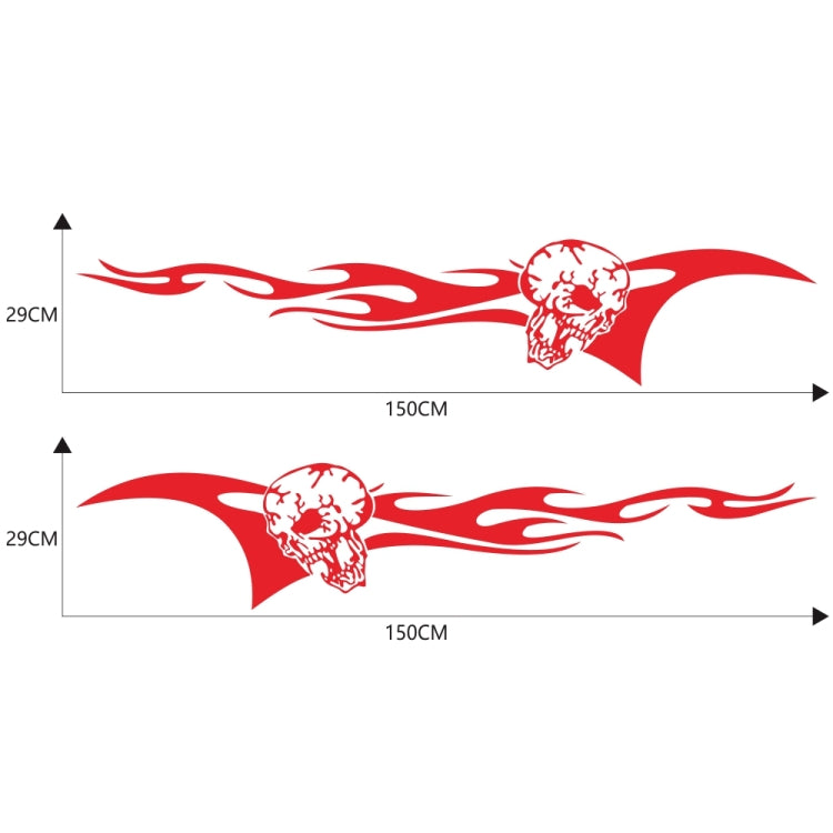 2 PCS/Set D-964 Skull Flame Pattern Car Modified Decorative Sticker(Red) - Decorative Sticker by PMC TechLife | Online Shopping South Africa | PMC TechLife | Buy Now Pay Later Mobicred