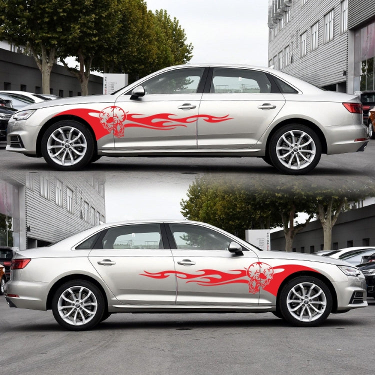 2 PCS/Set D-964 Skull Flame Pattern Car Modified Decorative Sticker(Red) - Decorative Sticker by PMC TechLife | Online Shopping South Africa | PMC TechLife | Buy Now Pay Later Mobicred