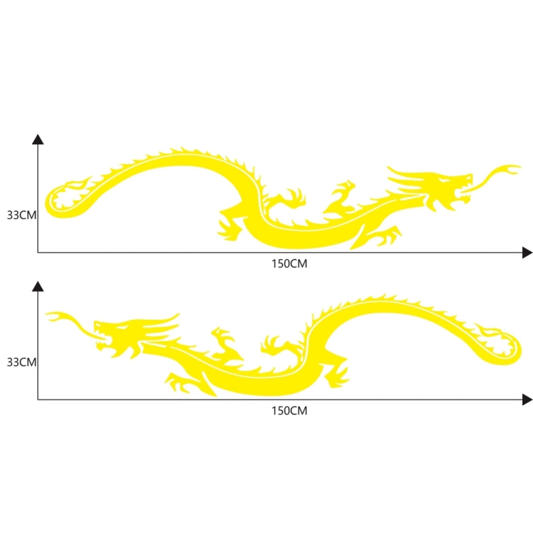 2 PCS/Set D-965 Dragon Pattern Car Modified Decorative Sticker(Yellow) - Decorative Sticker by PMC Jewellery | Online Shopping South Africa | PMC Jewellery | Buy Now Pay Later Mobicred