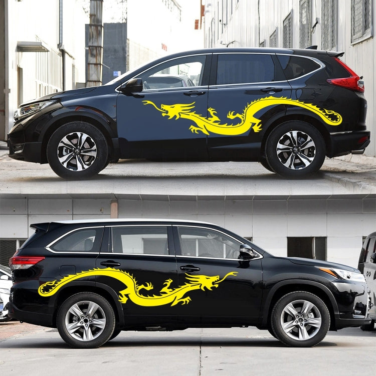 2 PCS/Set D-965 Dragon Pattern Car Modified Decorative Sticker(Yellow) - free shipping - PMC TechLife - Order now!