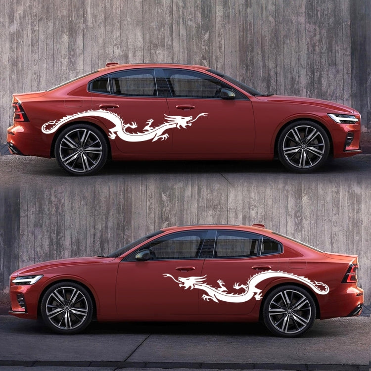 2 PCS/Set D-965 Dragon Pattern Car Modified Decorative Sticker(White) - Decorative Sticker by PMC TechLife | Online Shopping South Africa | PMC TechLife | Buy Now Pay Later Mobicred