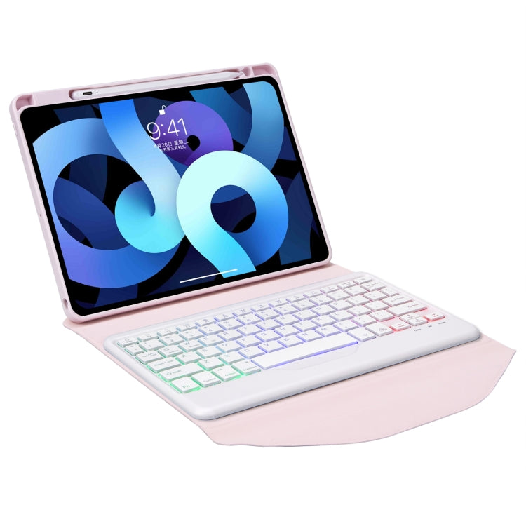 Z098BS Pen Slot Backlight Bluetooth Keyboard Leather Tablet Case For iPad Air 10.9 2022/2020(Pink) - For iPad Air by PMC TechLife | Online Shopping South Africa | PMC TechLife