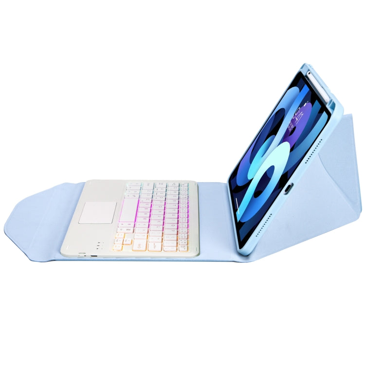 Z11B-AS Pen Slot Touchpad Backlight Bluetooth Keyboard Leather Tablet Case For iPad Pro 11 2021/2020/2018(Sky Blue) - free shipping - PMC TechLife - Order now!