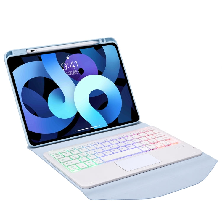 Z102B-AS Pen Slot Touchpad Backlight Bluetooth Keyboard Leather Tablet Case For iPad 10.2 2021/2020/2019(Sky Blue) - Universal by PMC TechLife | Online Shopping South Africa | PMC TechLife