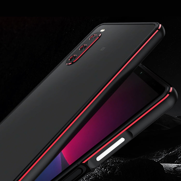 For Sony Xperia 10 ��� Aurora Series Lens Protector + Metal Frame Protective Phone Case(Black+Red) - Sony Cases by PMC TechLife | Online Shopping South Africa | PMC TechLife | Buy Now Pay Later Mobicred