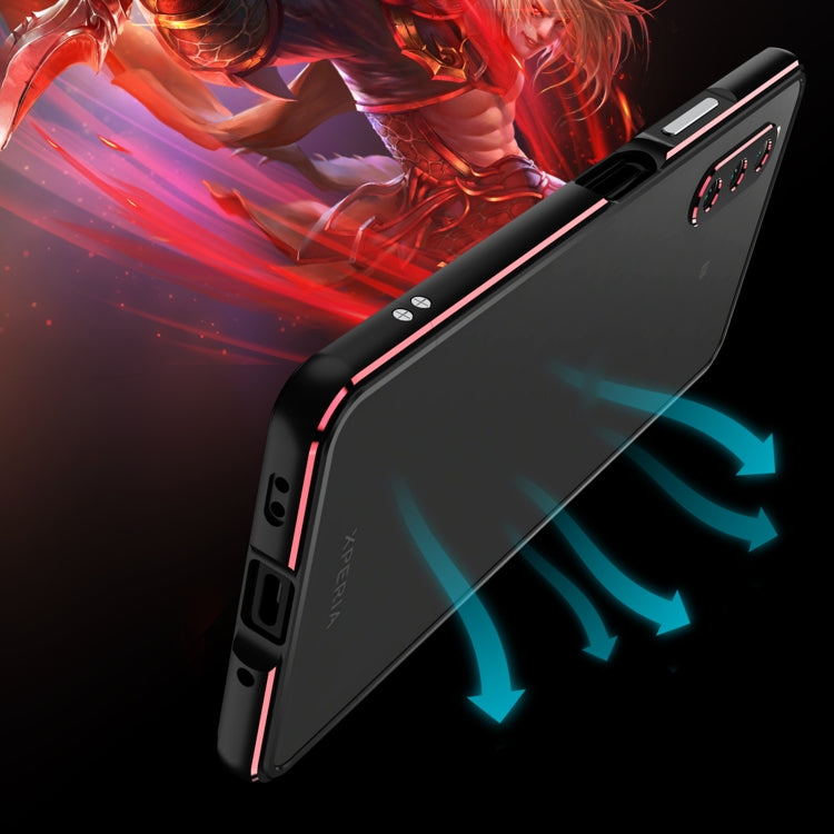 For Sony Xperia 10 ��� Aurora Series Lens Protector + Metal Frame Protective Phone Case(Black+Silver) - Sony Cases by PMC TechLife | Online Shopping South Africa | PMC TechLife | Buy Now Pay Later Mobicred