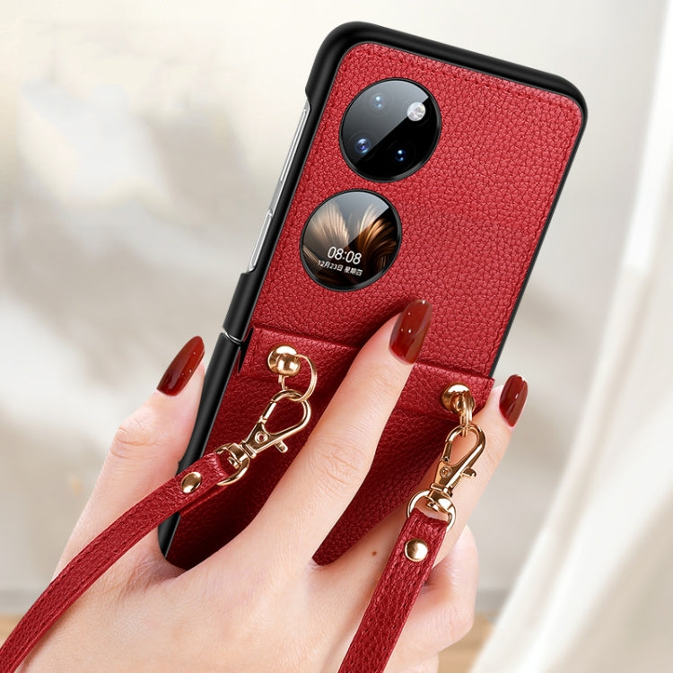 For Huawei P50 Pocket SULADA Litchi Texture Leather + TPU Phone Case with Strap(Black) - free shipping - PMC TechLife - Order now!