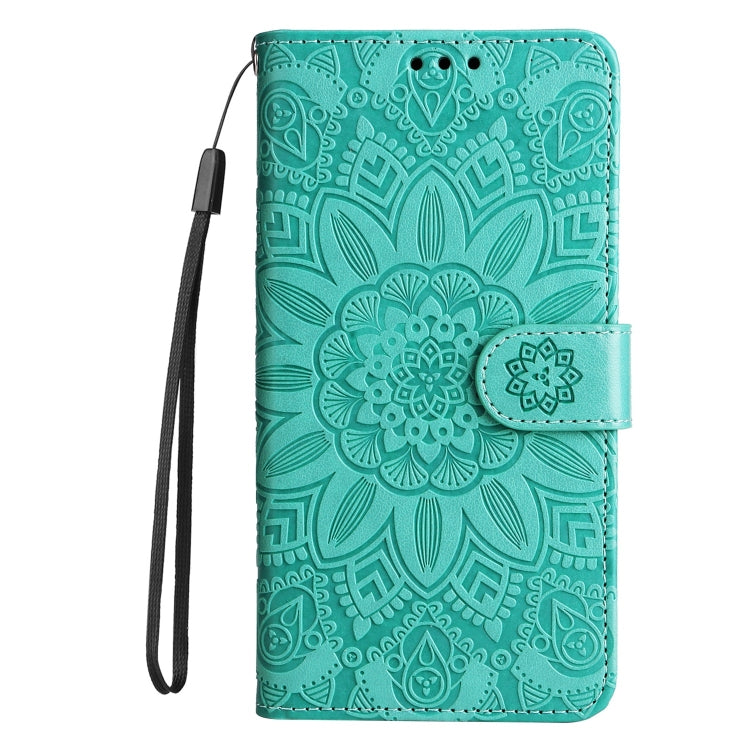 For Honor Magic4 / Magic4 Pro Embossed Sunflower Leather Phone Case(Green) - Honor Cases by PMC TechLife | Online Shopping South Africa | PMC TechLife