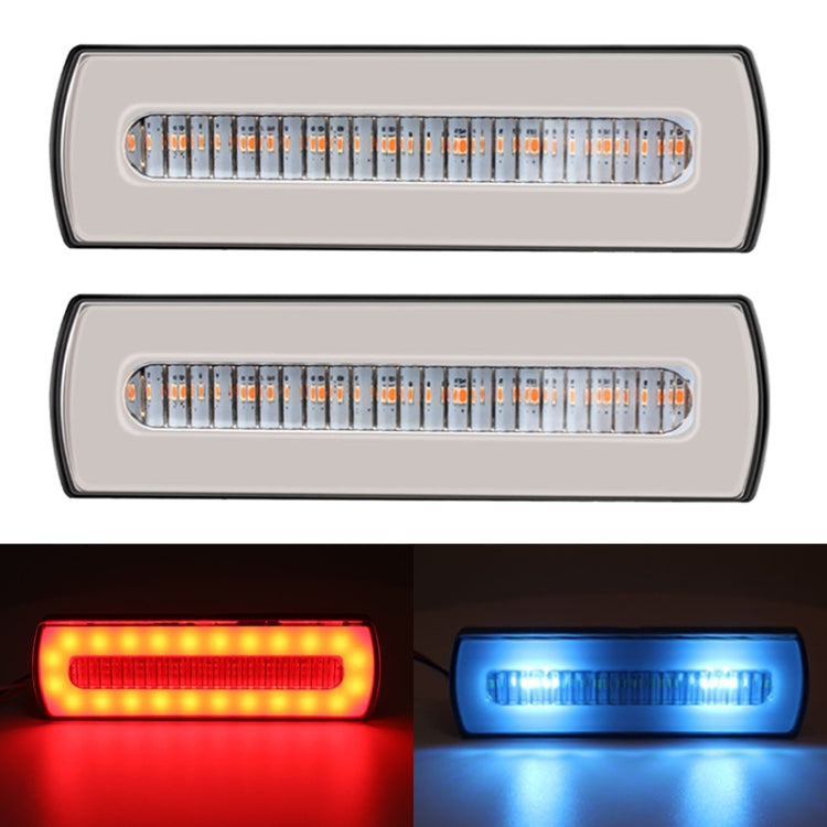 2 PCS Truck modified 40LED Two-color Running Water Turn Signal Light(Red Blue) - Warning Lights by PMC Jewellery | Online Shopping South Africa | PMC Jewellery | Buy Now Pay Later Mobicred