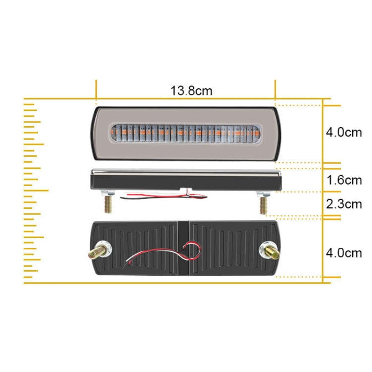 2 PCS Truck modified 40LED Two-color Running Water Turn Signal Light(Red White) - Warning Lights by PMC TechLife | Online Shopping South Africa | PMC TechLife | Buy Now Pay Later Mobicred