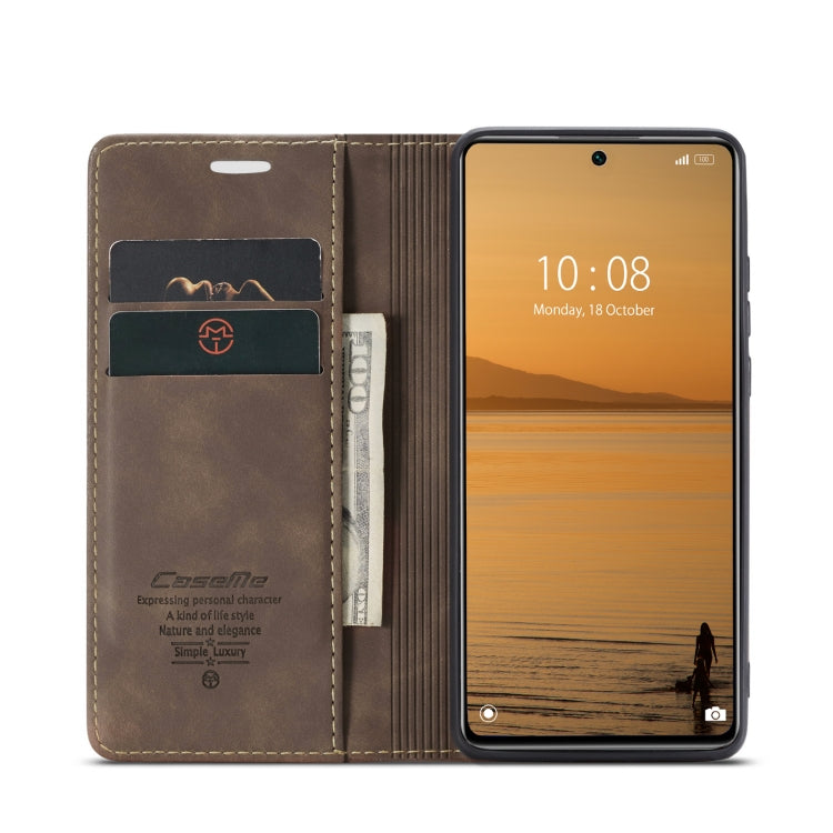 For Xiaomi 12 Lite CaseMe 013 Multifunctional Horizontal Flip Leather Phone Case(Coffee) - Xiaomi Cases by CaseMe | Online Shopping South Africa | PMC Jewellery | Buy Now Pay Later Mobicred