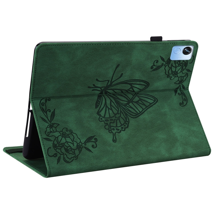 For Realme Pad X Butterfly Flower Embossed Leather Tablet Case(Green) - Realme by PMC TechLife | Online Shopping South Africa | PMC TechLife | Buy Now Pay Later Mobicred